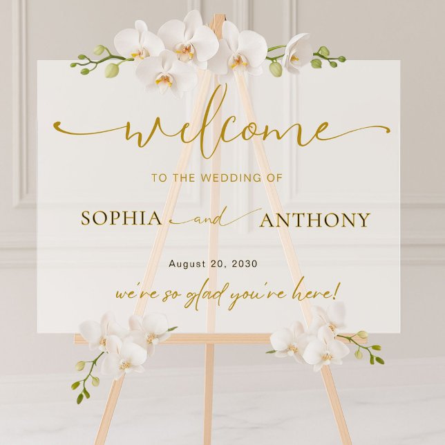 Minimalist Modern Acrylic Wedding Welcome Sign (Creator Uploaded)