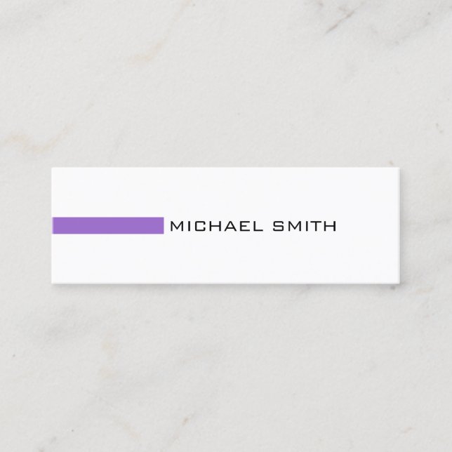 Minimalist Modern Amethyst Professional Mini Business Card (Front)