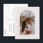 Minimalist modern arch photo Save the Date Postcard<br><div class="desc">Invite guests to your wedding with this simple and modern customisable save the date invitation. Photo on the card can be changed to your own. This save the date invitation is perfect for any season.</div>