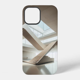 Minimalist Modern Architecture Stairs Sleek Beige iPhone 12 Case