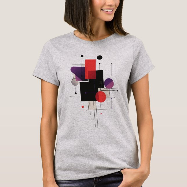 Minimalist Modern Art Abstract Geometric T-Shirt (Front)