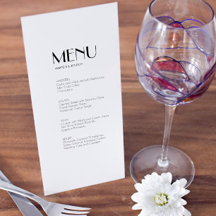 Minimalist Modern Art Deco dinner and drink menu