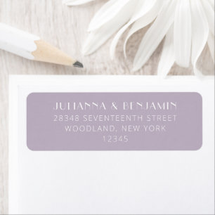Minimalist Modern Art Deco Lilac Return Address
