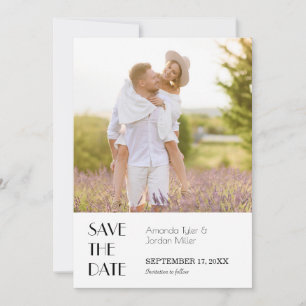 Minimalist Modern Art Deco Wedding Frame Photo Save The Date