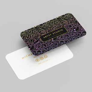 Minimalist Modern Art Studio Creative Smile Business Card
