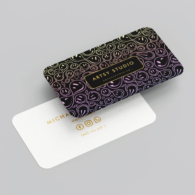 Minimalist Modern Art Studio Creative Smile Business Card (Creator Uploaded)