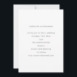 Minimalist Modern Autumn Black White Wedding Invitation<br><div class="desc">A simple wedding invitation with sans serif typography in black and white.</div>