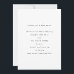 Minimalist Modern Autumn Black White Wedding Invitation<br><div class="desc">A simple wedding invitation with sans serif typography in black and white.</div>