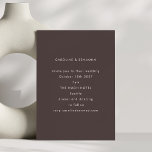 Minimalist Modern Autumn Coffee Brown Wedding Invitation<br><div class="desc">A minimalist layout with refined coffee brown autumn colours creates a modern and romantic feel. Clean type and generous spacing give this product an elevated,  timeless look. Perfect for contemporary weddings with a soft,  moody palette.</div>