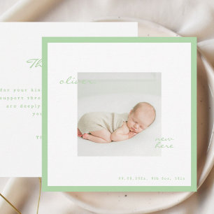 Minimalist modern Baby boy Announcement Card