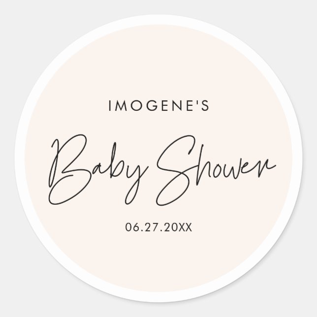 Minimalist modern Baby shower envelope seal (Front)