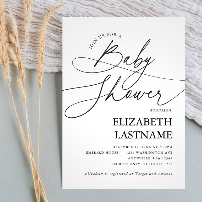 Minimalist Modern Baby Shower  Invitation (Minimalist Modern Baby Shower Invitation)