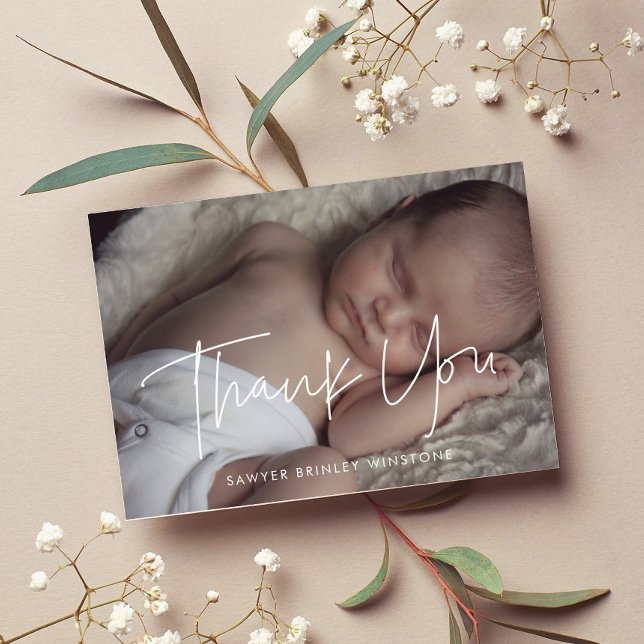 Minimalist modern Baby shower thank you card (Creator Uploaded)