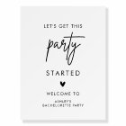 Minimalist Modern Bachelorette Party Welcome Sign