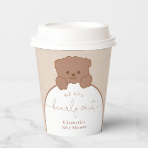 Minimalist Modern Bear Baby Shower Paper Cups