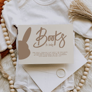 Minimalist Modern Beige Baby Shower books for baby Enclosure Card