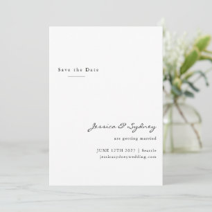 Minimalist Modern Beige Taupe Script Save The Date