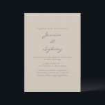 Minimalist Modern Beige Taupe Script Wedding Invitation<br><div class="desc">Minimalist Modern Beige Taupe Script Wedding Invitation</div>