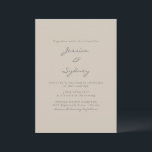 Minimalist Modern Beige Taupe Script Wedding Invitation<br><div class="desc">Minimalist Modern Beige Taupe Script Wedding Invitation</div>