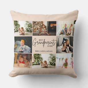 Minimalist Modern Best Grandparents Ever 8 Photo  Cushion