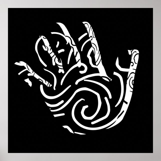 Minimalist Modern Black and White Abstract art Poster (Front)