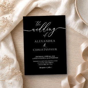 Minimalist Modern Black and White Basic Invitation