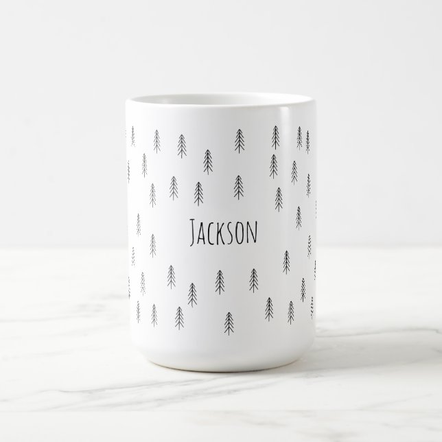 Minimalist Modern Black and White – Custom Coffee  Mug (Center)