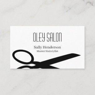 Minimalist Modern Black and White Hair Stylist  Business Card