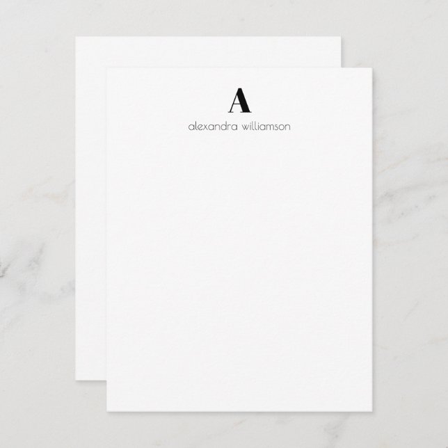 Minimalist Modern Black and White Personalised   Card (Front/Back)