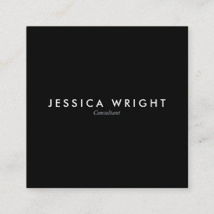 Minimalist Modern Black and White Professional Square Business Card