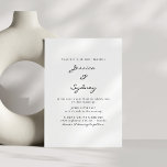 Minimalist Modern Black and White Script Wedding Invitation<br><div class="desc">Minimalist Modern Black and White Script Wedding Invitation</div>
