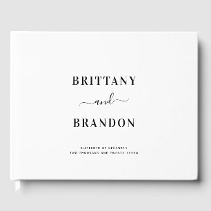 Minimalist Modern Black and White Wedding Guest Book