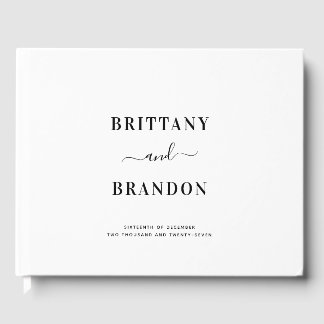 Minimalist Modern Black and White Wedding Guest Book