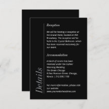 Minimalist Modern Black and White Wedding Info