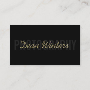 Minimalist Modern Black Gold Photographer Business Card