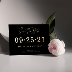 Minimalist Modern Black Gold Save The Date