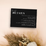 Minimalist Modern Black Moody Wedding Details Enclosure Card<br><div class="desc">A minimalist wedding wedding suite to mix and match colours to create a unique look. More colours available in the collection. Don't find the colour you need? Please let me know (Maria)... Happy to help!</div>