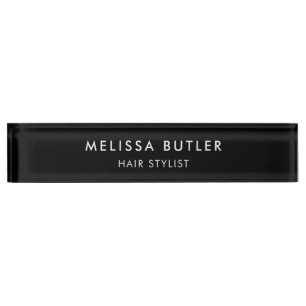 Minimalist Modern Black Nameplate