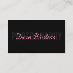 Minimalist Modern Black Pink Photographer Business Card