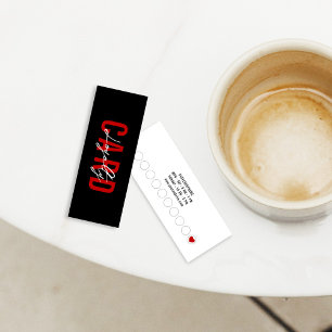 Minimalist Modern Black Red Simple Coffee Loyalty Card