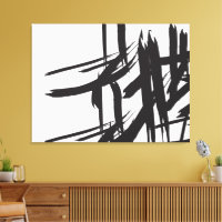 Minimalist Modern Black white abstract wall art