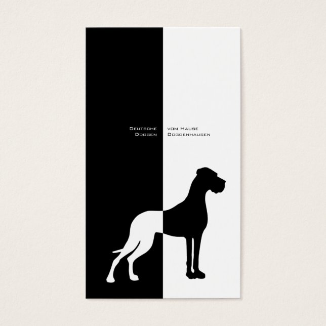 Minimalist Modern Black White Great Dane (Front)