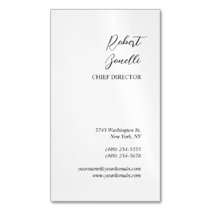 Minimalist Modern Black White Personalised Magnetic Business Card