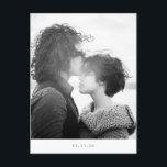 Minimalist Modern Black White Photo Save the Date Postcard<br><div class="desc">Minimalist Modern Black and White Typography Photo Wedding Save the Date Postcard</div>