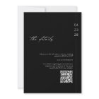 Minimalist Modern Black | White QR Code Wedding In