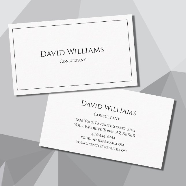 Minimalist Modern Black White Simple  Business Card (Creator Uploaded)