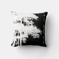 Minimalist modern black white tree silhouette