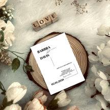 Minimalist Modern Black & White Wedding Invitation