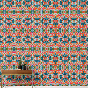 Minimalist Modern Blended Leaves 3   Colourful Wallpaper