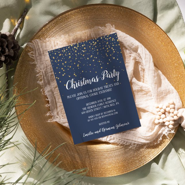 Minimalist Modern|Blue Christmas Party Invitation (Creator Uploaded)